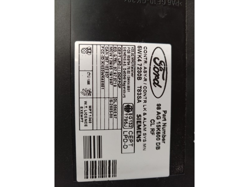 Recambio de centralita cierre para ford focus berlina (cak) ghia referencia OEM IAM 98AG15K600AB 98AG15K600AB 7230B