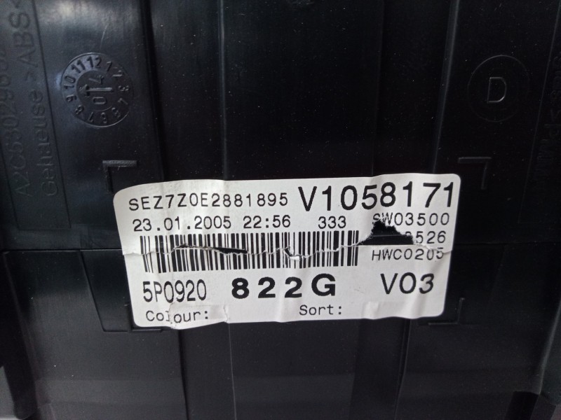 Recambio de cuadro instrumentos para seat toledo (5p2) exclusive referencia OEM IAM 5P0920823BX 5P0920823BX 5P0920823BX