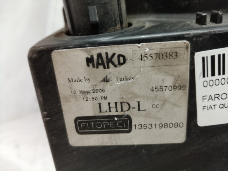 Recambio de faro izquierdo para fiat qubo (300) 1.3 16v jtd cat referencia OEM IAM 45570383 45570383 45570383