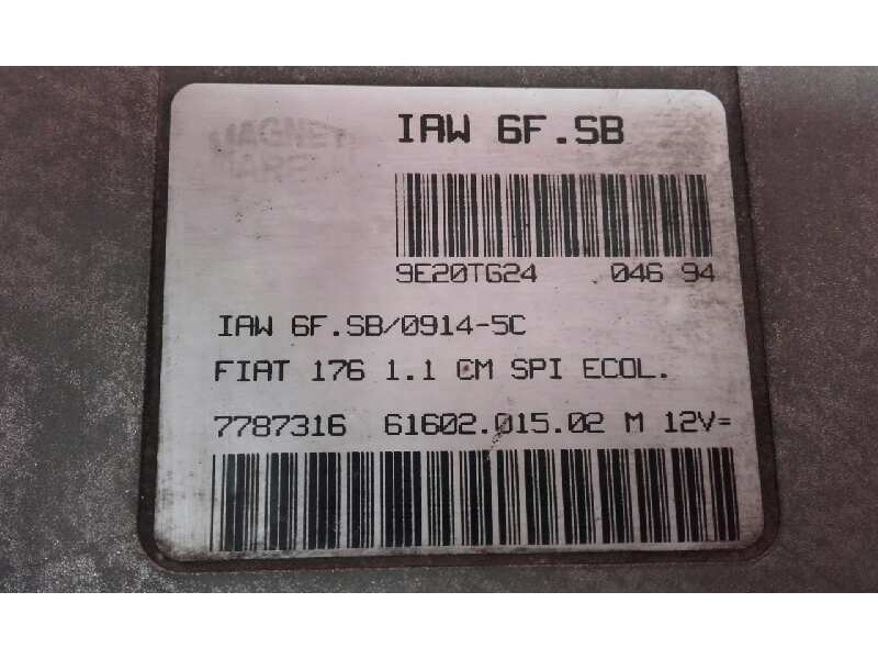 Recambio de centralita motor uce para fiat punto berl. (176) 1.1 cat referencia OEM IAM 7787316 9E20TG24 6160201502