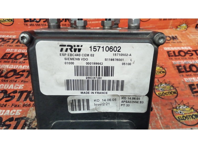 Recambio de abs para peugeot 407 st confort pack referencia OEM IAM 15710602 15710602 15710602