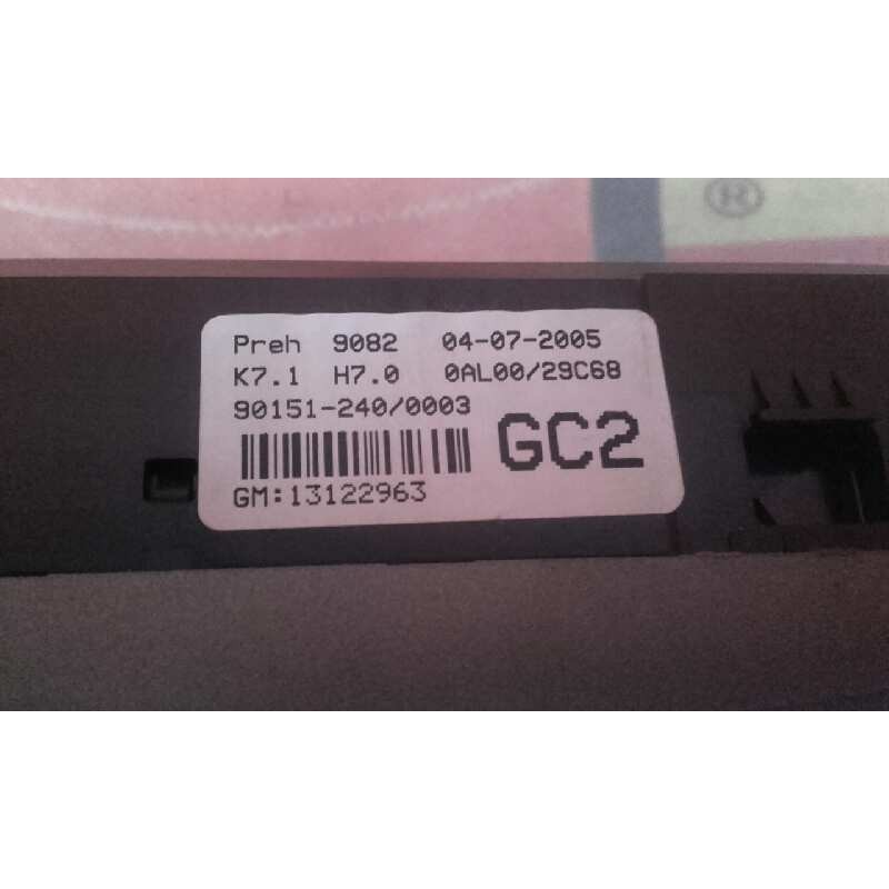 Recambio de mando calefaccion / aire acondicionado para opel astra h berlina sport referencia OEM IAM 13122963 0AL0029C68 901512