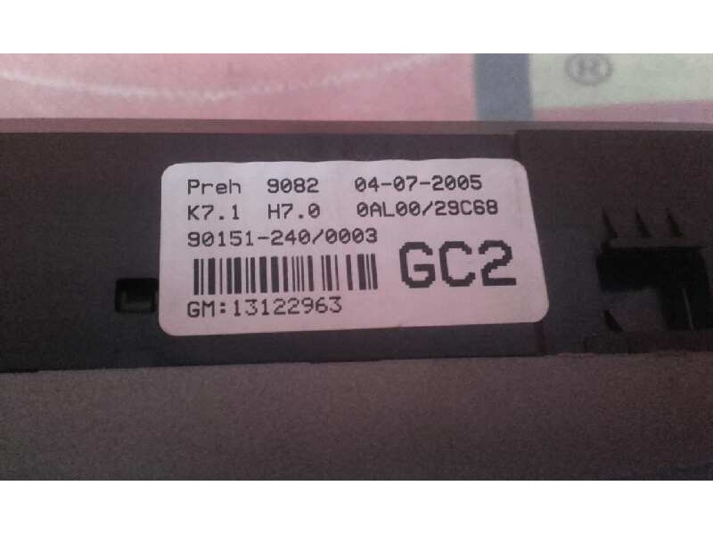Recambio de mando calefaccion / aire acondicionado para opel astra h berlina sport referencia OEM IAM 13122963 0AL0029C68 901512