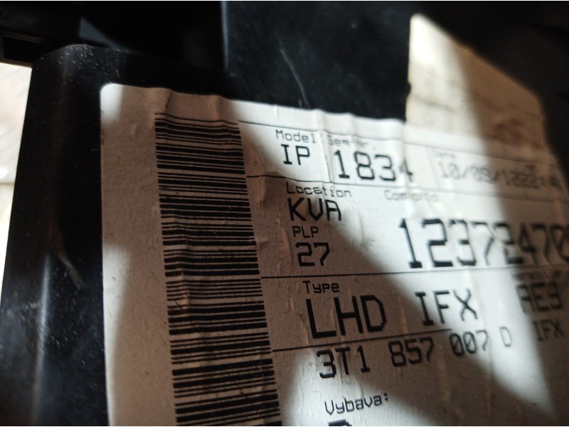 Recambio de salpicadero para skoda suberb (3t4) exclusive 4x4 referencia OEM IAM 3T1857007D 3T1857007D 3T1857007D