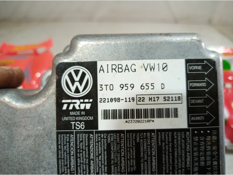 Recambio de centralita airbag para skoda suberb (3t4) exclusive 4x4 referencia OEM IAM 3T0959655D 3T0959655D 3T0959655