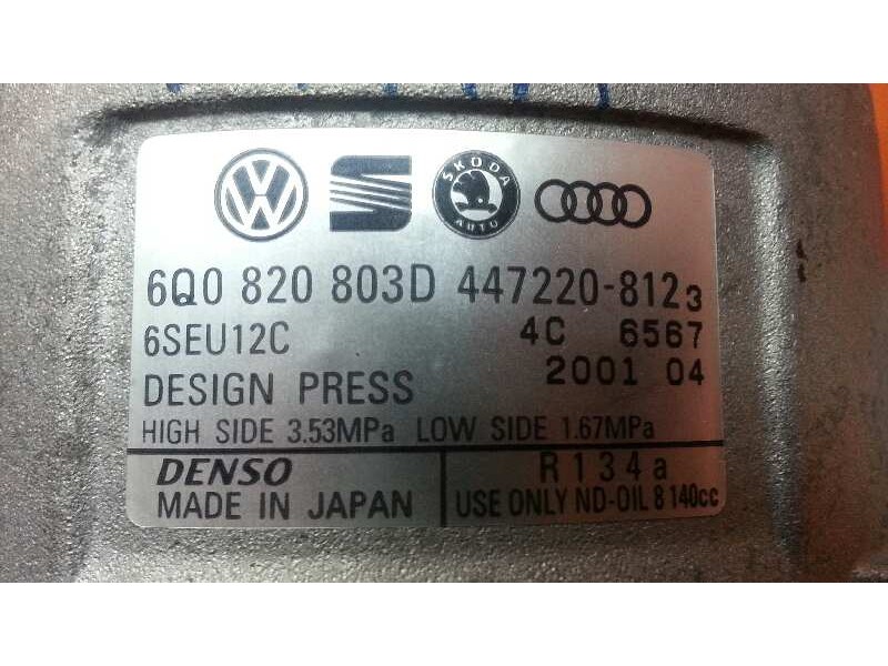 Recambio de compresor aire acondicionado para skoda fabia (6y2/6y3) attractive referencia OEM IAM 6Q0820803D 6Q0820803D 6Q082080