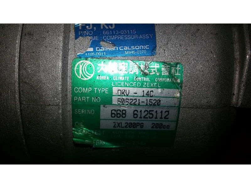 Recambio de compresor aire acondicionado para ssangyong musso 2.9 turbodiesel cat referencia OEM IAM 5062211520 5062211520 50622