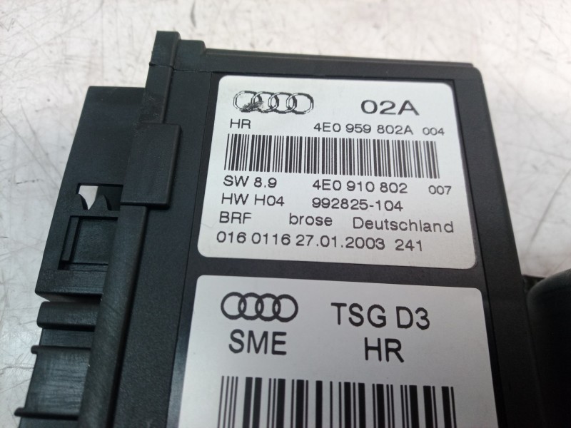 Recambio de motor elevalunas trasero derecho para audi a8 (4e2) 3.7 quattro referencia OEM IAM 4E0959802A 4E0959802 4E0959802