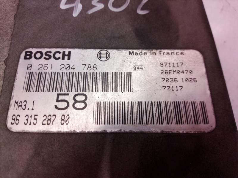 Recambio de centralita motor uce para peugeot 106 (s1) 1.1 referencia OEM IAM 0261204788 0261204788 9631528780