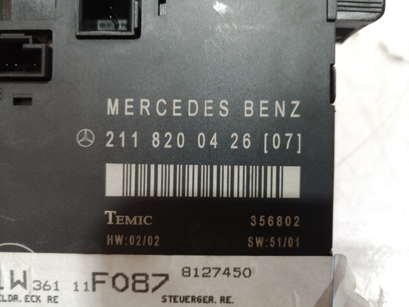 Recambio de centralita cierre para mercedes-benz clase s (w126) berlina+coupe referencia OEM IAM 2118200426 2118200426 211820042