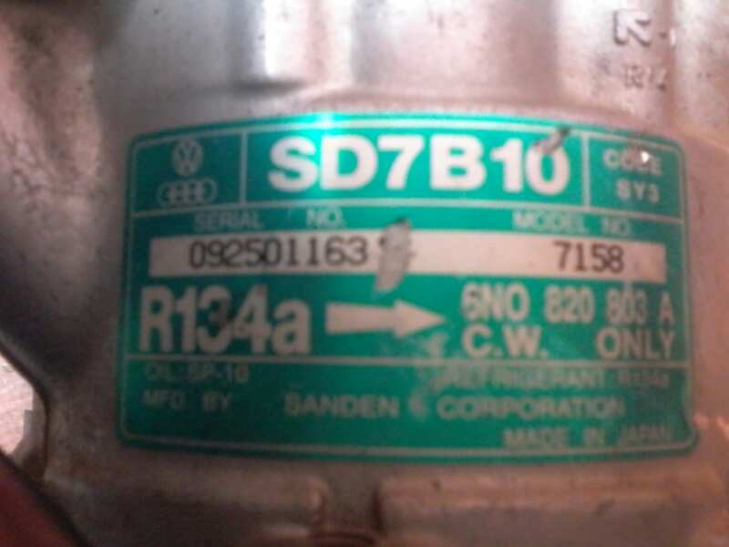 Recambio de compresor aire acondicionado para seat arosa (6h1) 1.0 referencia OEM IAM 6NO820803A 6NO820803A 6NO820803A