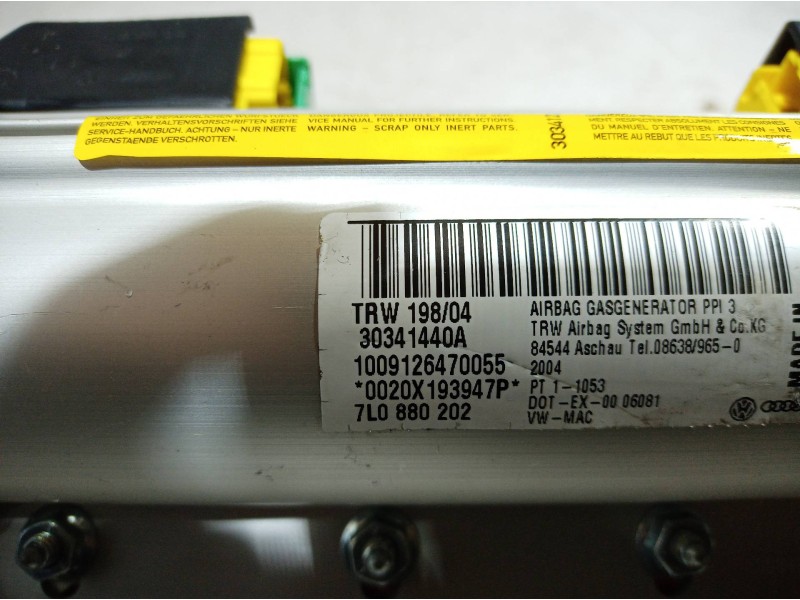 Recambio de airbag delantero derecho para volkswagen touareg (7la) tdi r5 referencia OEM IAM 30341440A 30341440A 30341440A