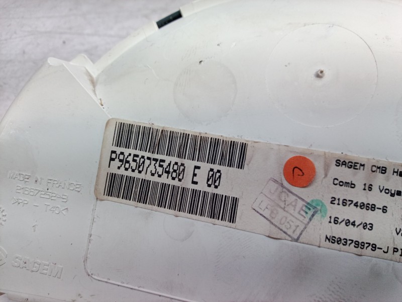 Recambio de cuadro instrumentos para citroën c3 1,6 16v exclusive referencia OEM IAM P9650735480 P9650735480 P9650735480