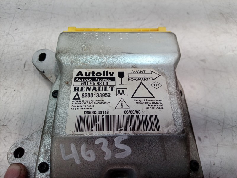 Recambio de centralita airbag para renault laguna ii grandtour (kg0) dynamique referencia OEM IAM 8200138952 8200138952 60195880