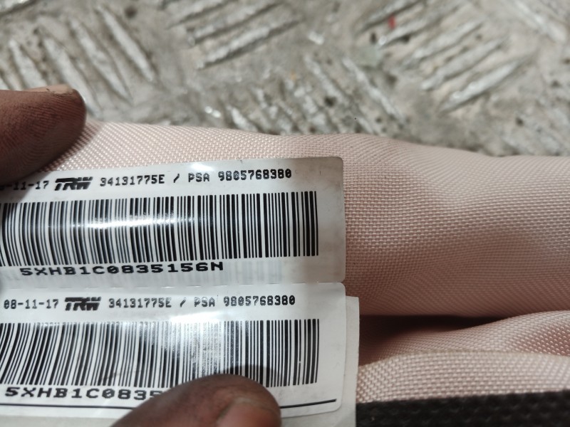 Recambio de airbag cortina delantero derecho para peugeot 308 sw allure referencia OEM IAM 9805768380 9805768380 9805768380