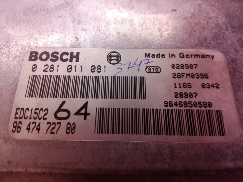 Recambio de centralita motor uce para peugeot 307 (s1) xr referencia OEM IAM 0281011081 0281011081 9647472780