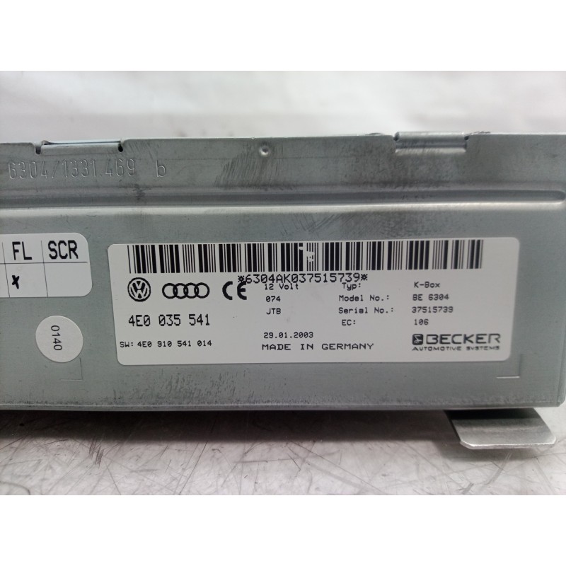 Recambio de sistema audio / radio cd para audi a8 (4e2) 3.7 quattro referencia OEM IAM 4E0035541 4E0035541 4E0910541