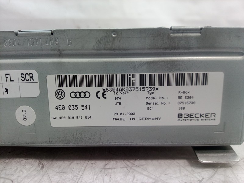 Recambio de sistema audio / radio cd para audi a8 (4e2) 3.7 quattro referencia OEM IAM 4E0035541 4E0035541 4E0910541