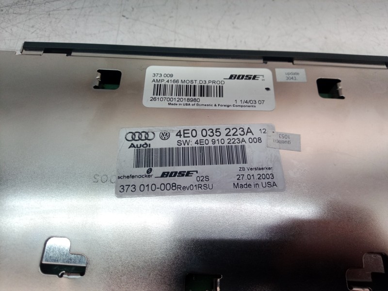 Recambio de sistema audio / radio cd para audi a8 (4e2) 3.7 quattro referencia OEM IAM 4E0035223A 4E0035223 4E0910223