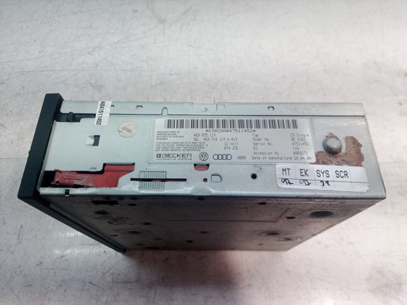 Recambio de sistema audio / radio cd para audi a8 (4e2) 3.7 quattro referencia OEM IAM 4E0910119 4E0910119 4E0910119