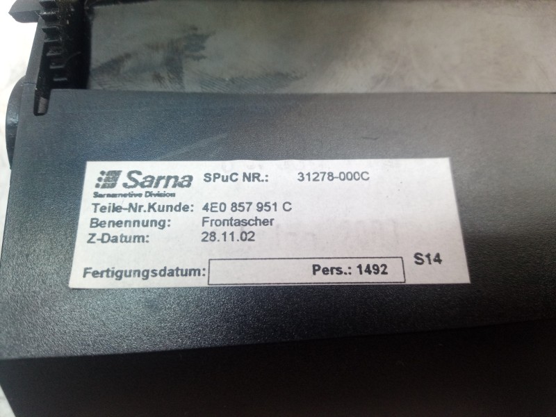 Recambio de cenicero para audi a8 (4e2) 3.7 quattro referencia OEM IAM 4E0857951 4E0857951 4E0857951