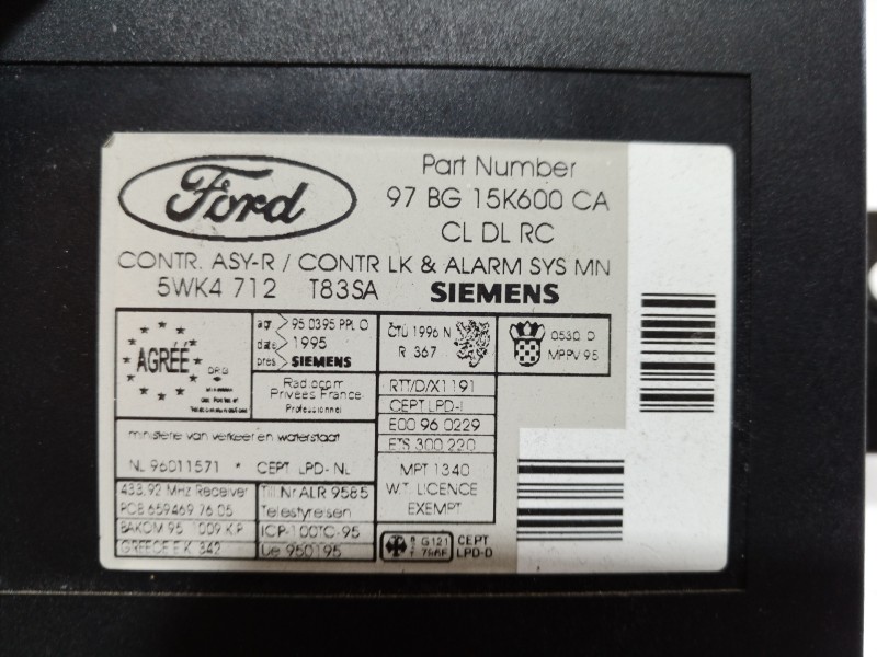 Recambio de modulo electronico para ford mondeo berlina (gd) ambiente referencia OEM IAM 97BG15K600CA 97BG15K600 97BG15K600
