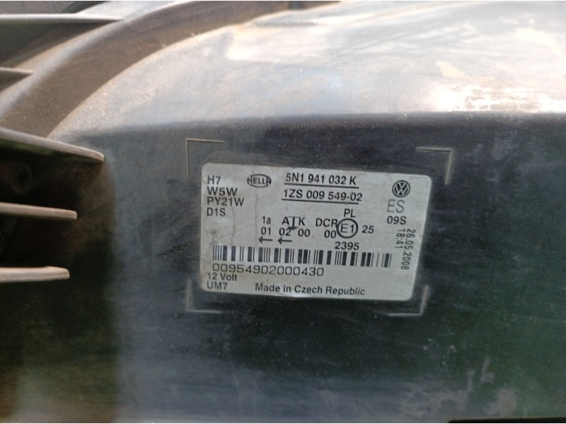 Recambio de faro xenon derecho para volkswagen tiguan (5n1) 2.0 tdi referencia OEM IAM 5N1941032K 5DV00900000 74696000AE