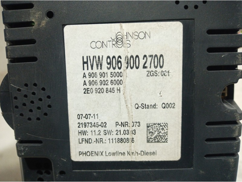Recambio de cuadro instrumentos para volkswagen crafter caja cerrada 2.0 tdi referencia OEM IAM HVW9069002700 HVW9069002700 HVW9