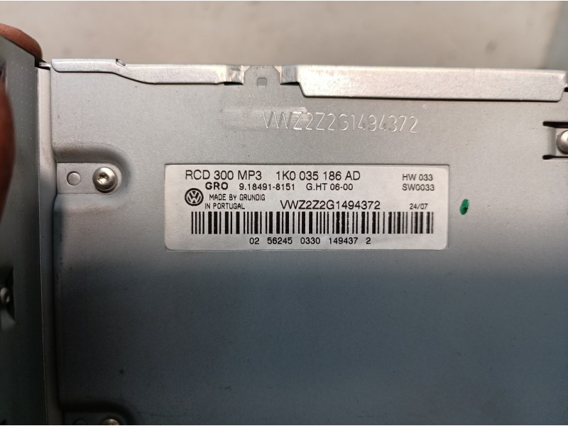 Recambio de sistema audio / radio cd para volkswagen passat berlina (3c2) advance referencia OEM IAM 1K0035186AD 1K0035186AD 025