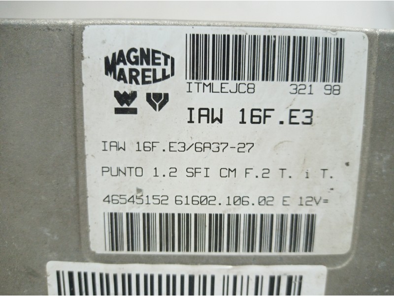 Recambio de centralita motor uce para fiat punto berlina (176) 60 sx referencia OEM IAM IAW16FE3 IAW16FE3 IAW16FE3