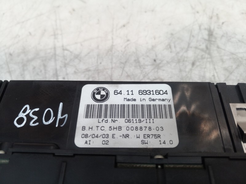 Recambio de mando climatizador para bmw serie 3 touring (e46) 330xi referencia OEM IAM 64116931604 64116931604 64116931604