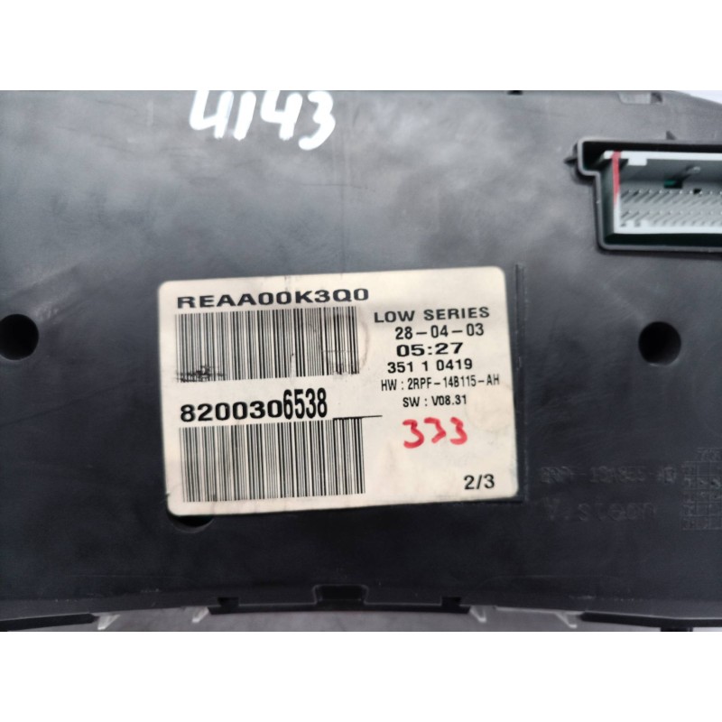 Recambio de cuadro instrumentos para renault megane ii berlina 5p confort authentique referencia OEM IAM 8200306538 8200306538 8
