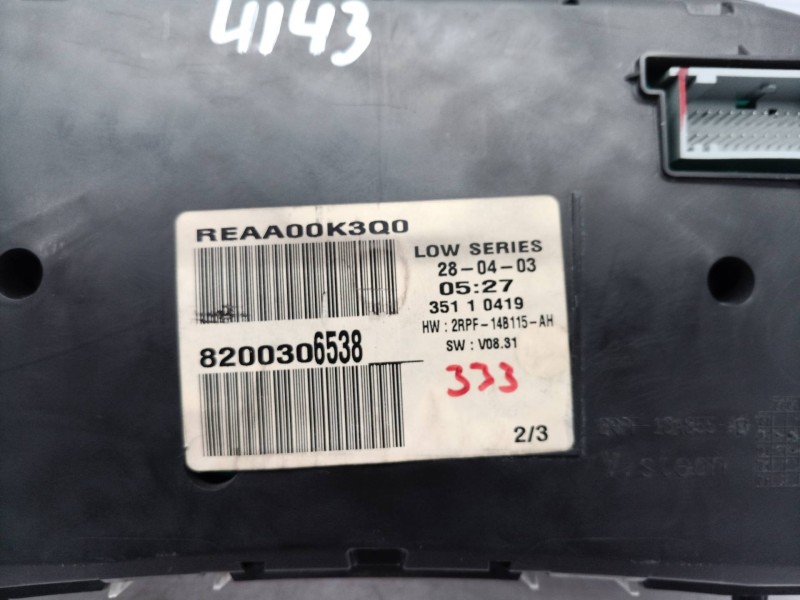 Recambio de cuadro instrumentos para renault megane ii berlina 5p confort authentique referencia OEM IAM 8200306538 8200306538 8