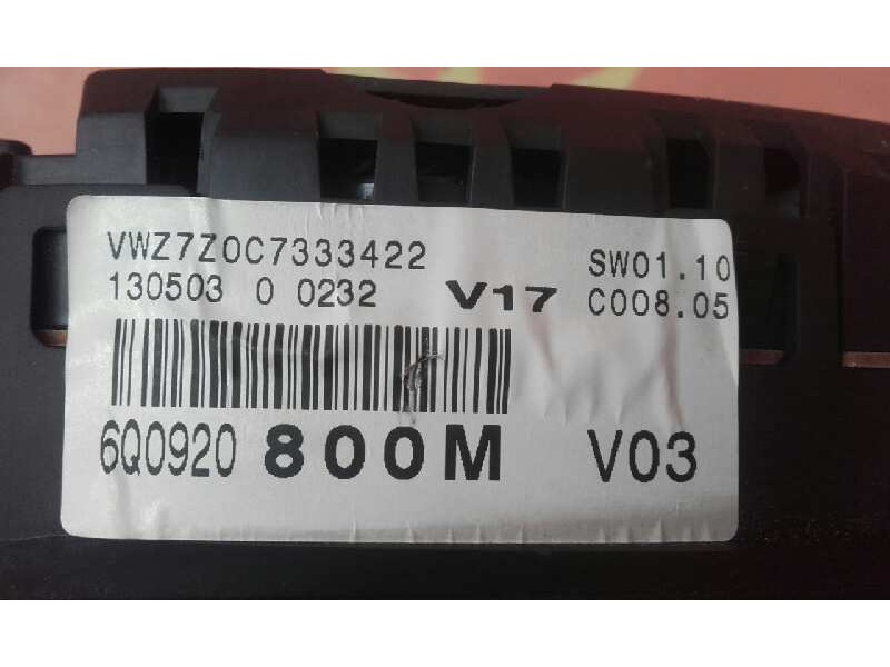 Recambio de cuadro instrumentos para volkswagen polo (9n1) 1.4 tdi referencia OEM IAM 6Q0920800M 6Q0920800M 6Q0920800M
