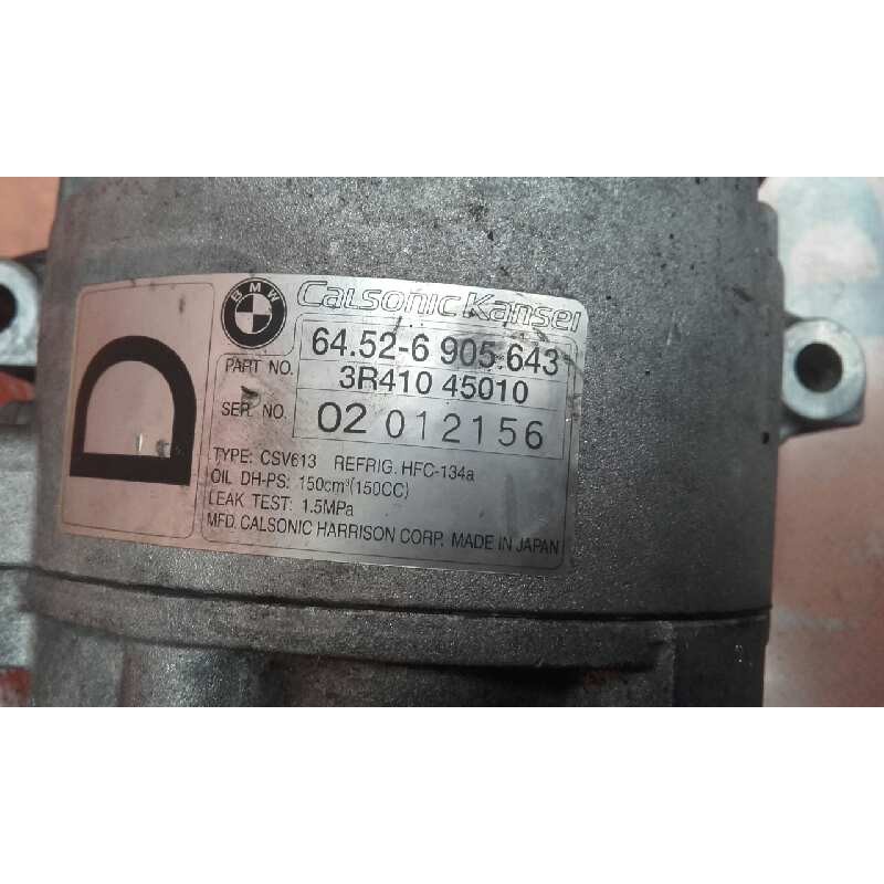 Recambio de compresor aire acondicionado para bmw serie 3 berlina (e46) 2.0 16v diesel cat referencia OEM IAM 64526905643 3R4104