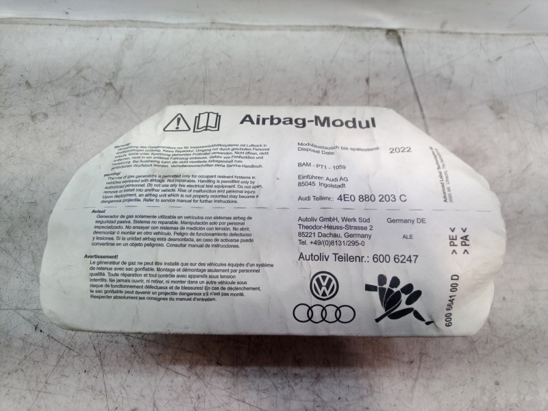 Recambio de airbag delantero derecho para audi a8 (4e2) referencia OEM IAM 4E0880203C 4E0880203C 4E0880203