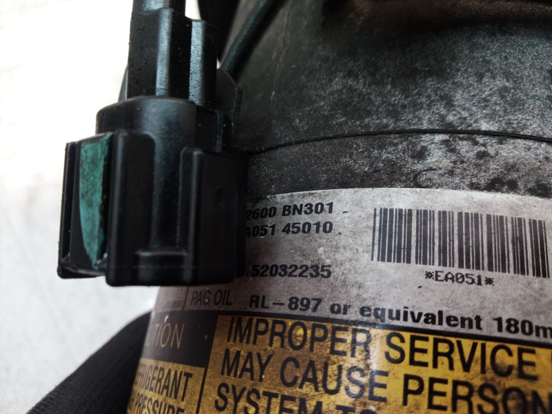 Recambio de compresor aire acondicionado para nissan primera berlina (p12) acenta referencia OEM IAM 92600BN301 92600BN301 92600