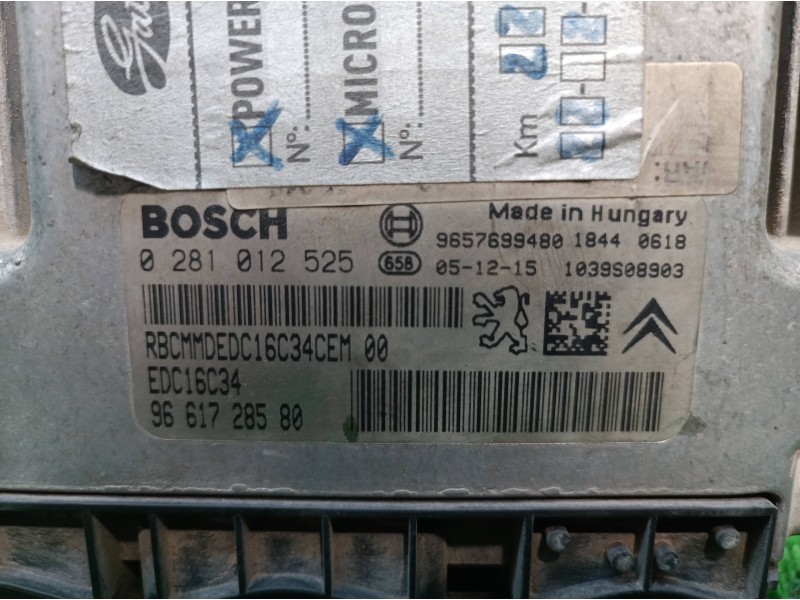 Recambio de centralita motor uce para peugeot 206 berlina 1.4 hdi referencia OEM IAM 9661728580 9661728580 0281012525