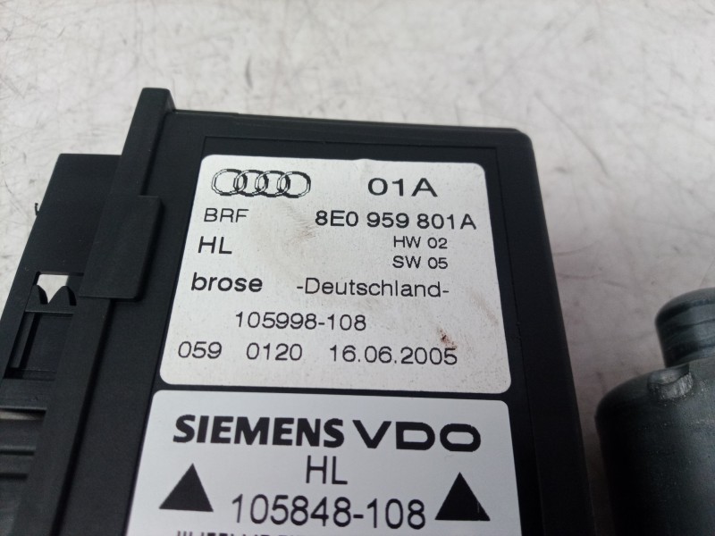Recambio de motor elevalunas trasero izquierdo para audi a4 berlina (8e) 2.0 tdi 16v (103kw) referencia OEM IAM 8E0959801A 8E095