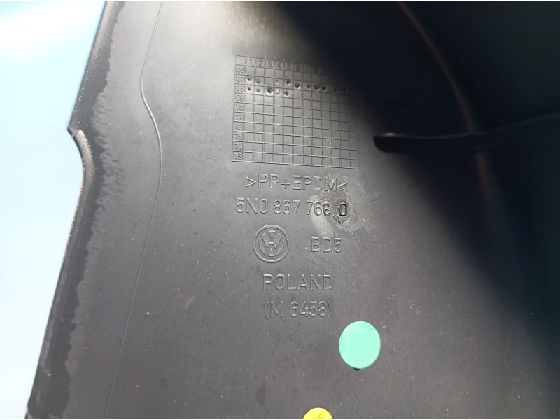 Recambio de airbag lateral trasero derecho para volkswagen tiguan (5n1) 2.0 tdi referencia OEM IAM 5N0867766D 5N0867766D 3036753