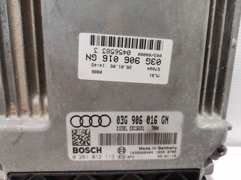 Recambio de centralita motor uce para audi a4 berlina (8e) 2.0 tdi 16v (103kw) referencia OEM IAM 03G906016GN 03G906016 03G90601