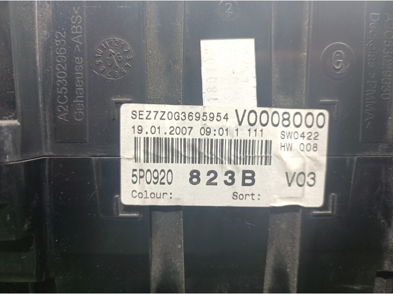 Recambio de cuadro instrumentos para seat altea (5p1) stylance / style referencia OEM IAM 5P0920823B A2C53029654 1100802800