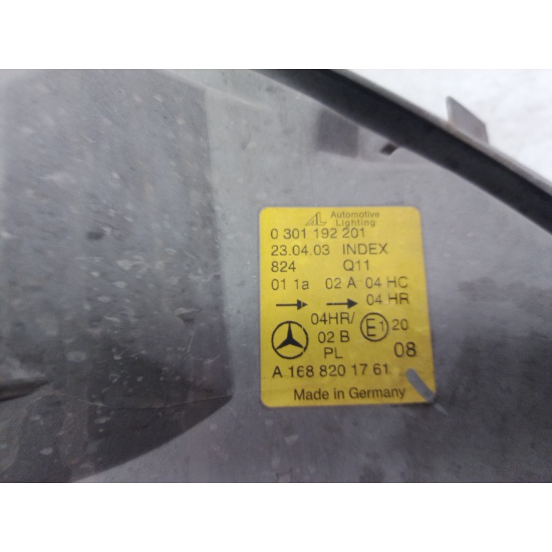 Recambio de faro izquierdo para mercedes-benz clase a (w168) 140 (168.031) referencia OEM IAM A1688201761 A1688201761 A168820176