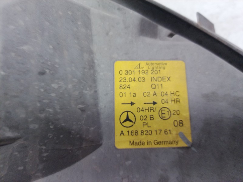 Recambio de faro izquierdo para mercedes-benz clase a (w168) 140 (168.031) referencia OEM IAM A1688201761 A1688201761 A168820176