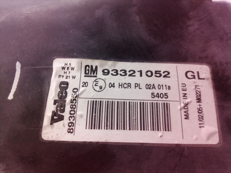 Recambio de faro izquierdo para opel meriva enjoy referencia OEM IAM 93321052 93321052 93321052