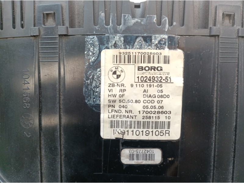 Recambio de cuadro instrumentos para bmw serie 1 berlina (e81/e87) 116i referencia OEM IAM 102493251 102493251 911019105