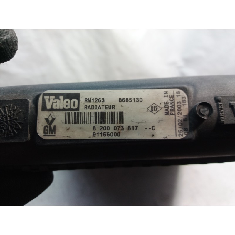 Recambio de radiador agua para renault trafic caja cerrada (ab 4.01) doble cabina l1h1 2,7t referencia OEM IAM 8200073817 820007