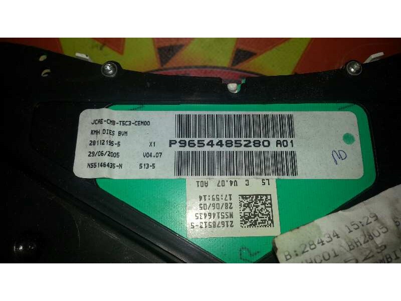Recambio de cuadro instrumentos para peugeot 307 berlina (s2) 1.6 hdi referencia OEM IAM 9654485280  