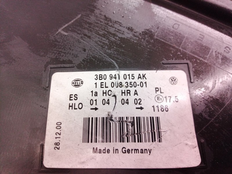 Recambio de faro izquierdo para volkswagen passat berlina (3b3) advance referencia OEM IAM 3B0941015AK 3B0941015 3B0941015