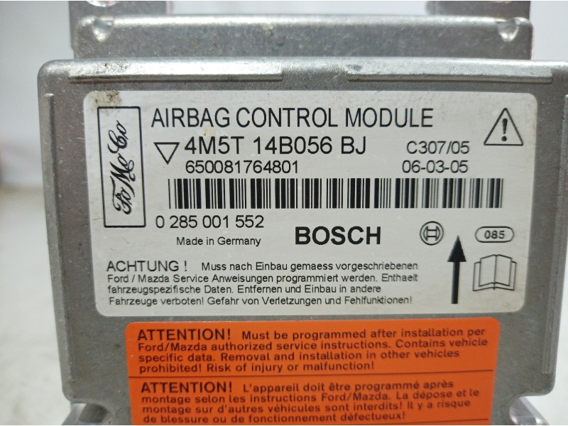 Recambio de centralita airbag para ford focus berlina (cap) titanium referencia OEM IAM 4M5T14B056BJ 4M5T14B056BJ 0285001552